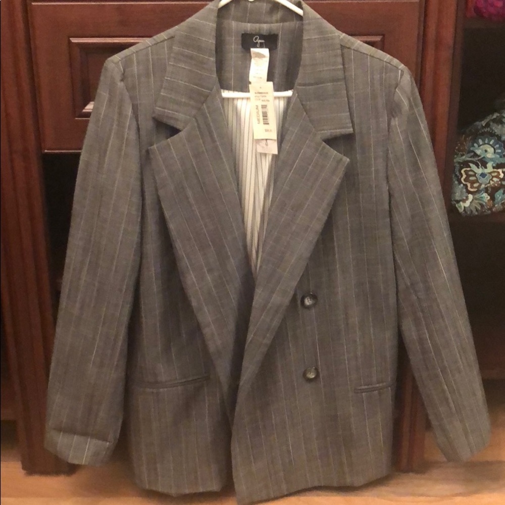 Brand new with tags Aqua Grey striped blazer